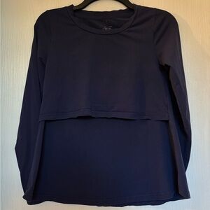 Latched Mama Navy Long Sleeve Top